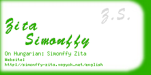 zita simonffy business card